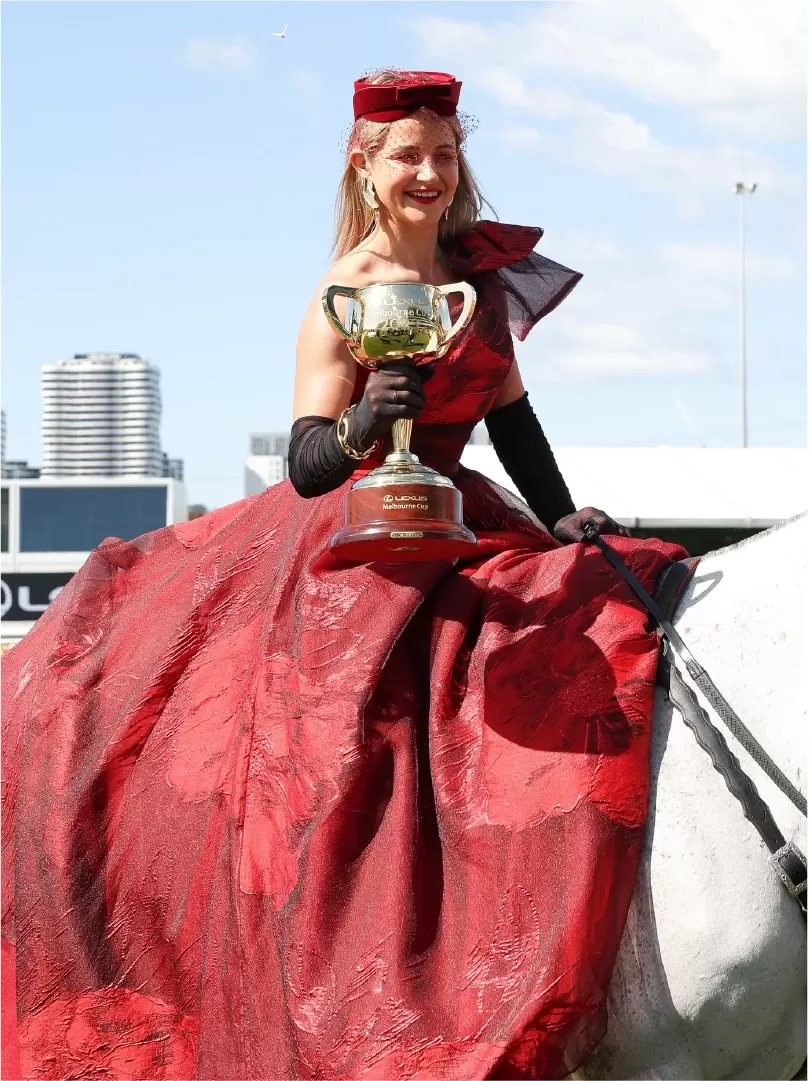 Michelle presenting the cup at Melbourne Cup 2023 - 001